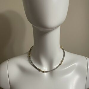 Elegant Silver and Gold Women's Necklace 18”